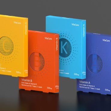 نمونه کار طراحی بسته بندی دارو قرص ویتامین ویتاکر VitaCare
