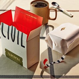 CIVIL coffee طراحی بسته بندی پاکت و جعبه قهوه
