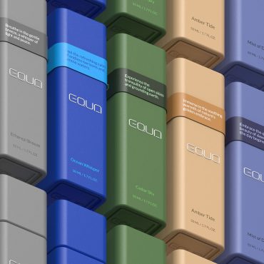 نمونه طراحی بسته بندی عطر و ادکلن EQUA همراه با طراحی لوگو و هویت بصری برند