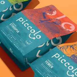 نمونه کار طراحی بسته بندی قهوه - piccolo coffee