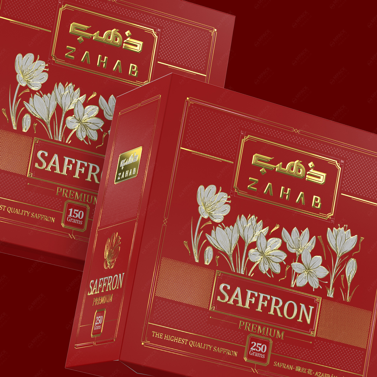 طراحی بسته بندی زعفران ذهب