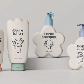طراحی بسته بندی کرم بدن کودک iBodle